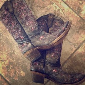 Corral Teens Vintage Boots A1027 Snip Toe Size 4